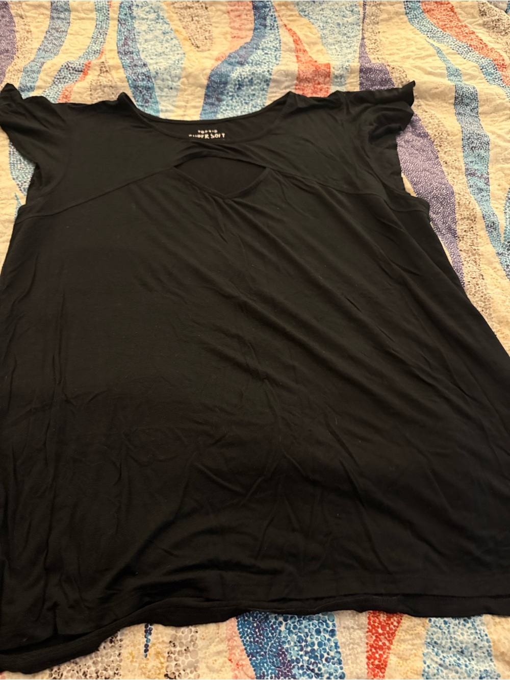 torrid Black Short Sleeve Tee with Front Cutout